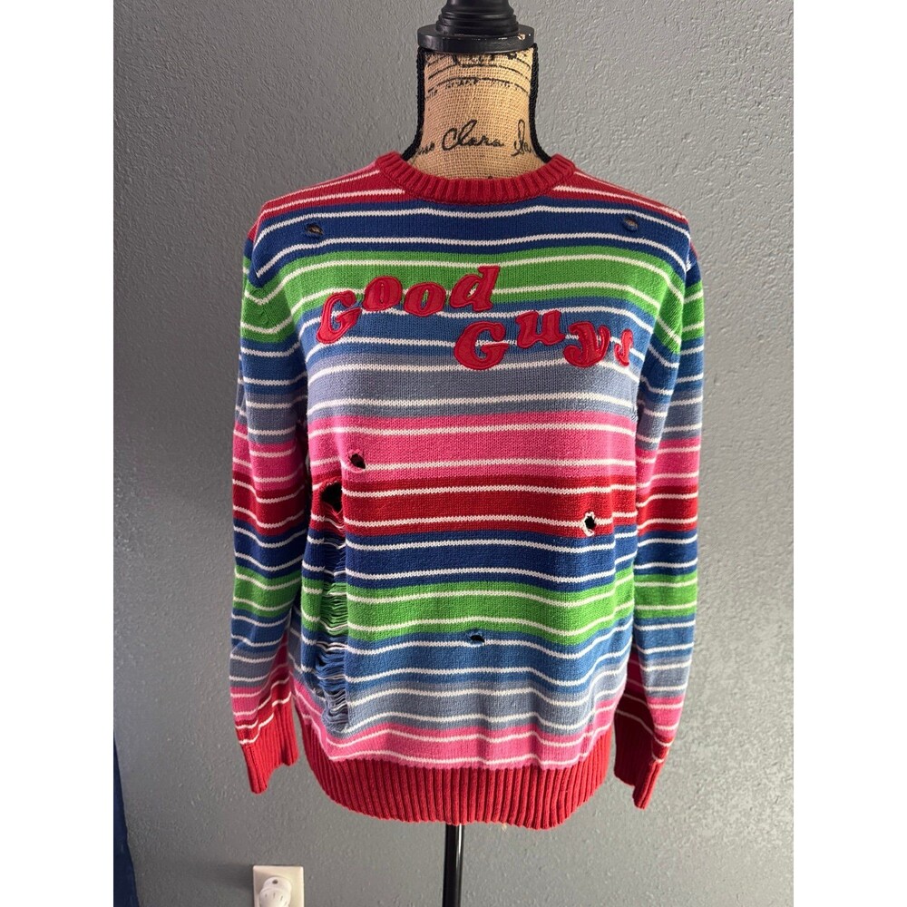 Chucky Good Guy torn sweater size large - Spirit Halloween